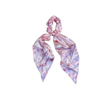 Pink Love Print Hair Scrunchie